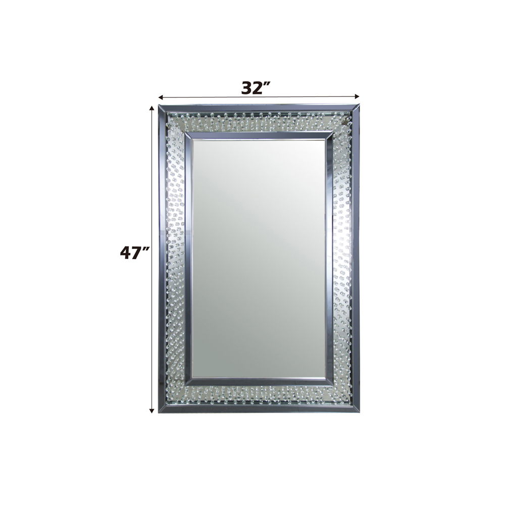 Nysa - 47" Rectangular Accent Mirror - Mirrored & Faux Crystals - Urban Living Furniture (Los Angeles, CA)