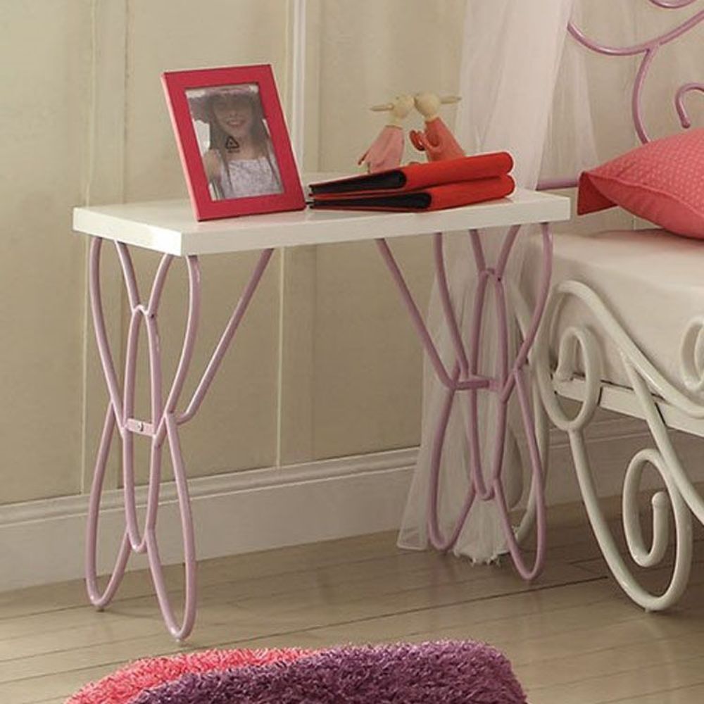 Priya II - Nightstand - White & Light Purple - Urban Living Furniture (Los Angeles, CA)