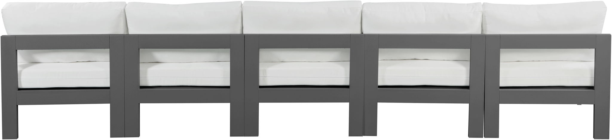Nizuc - Outdoor Patio 5 Seat Modular Armless Sofa With Gray Frame - Urban Living Furniture (Los Angeles, CA)