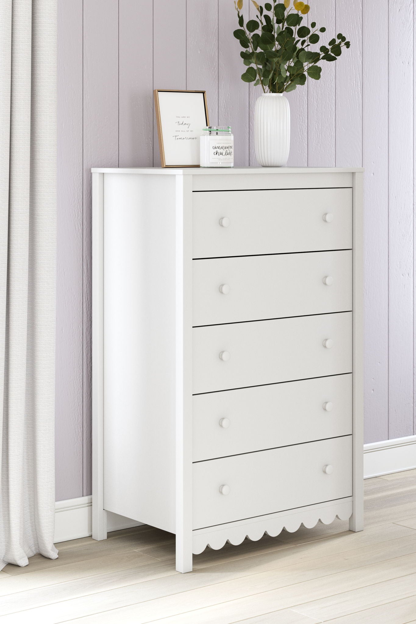 Hallityn - White - Five Drawer Chest - Urban Living Furniture (Los Angeles, CA)