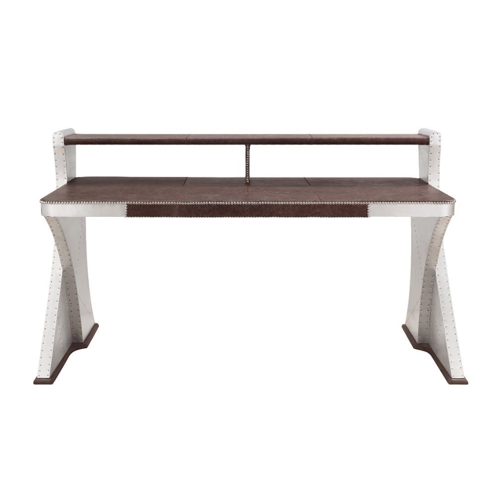 Brancaster - Desk - Retro Brown Top Grain Leather & Aluminum - Urban Living Furniture (Los Angeles, CA)