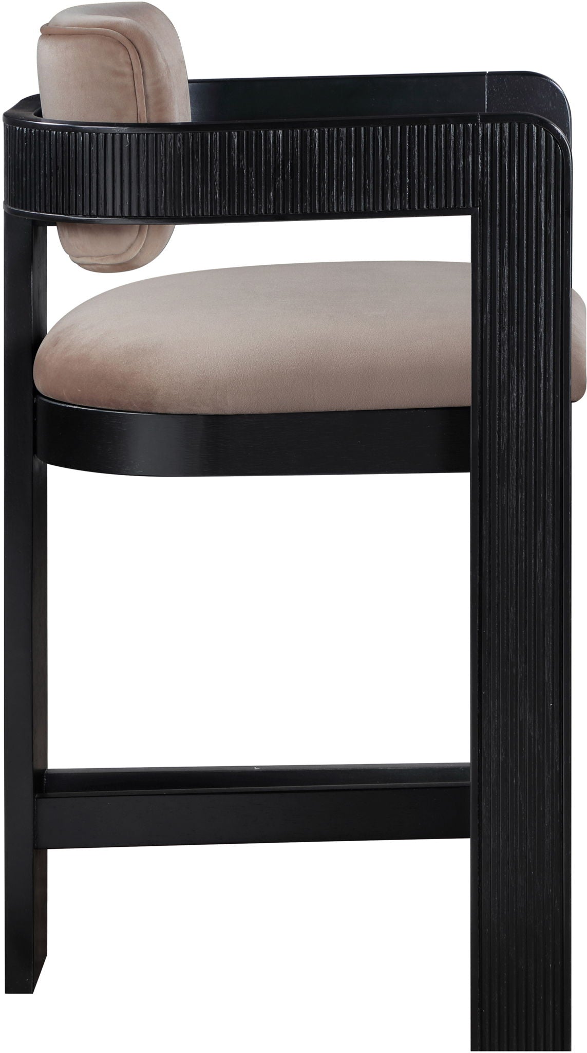 Sacha - Velvet Stool With Black Base - Urban Living Furniture (Los Angeles, CA)