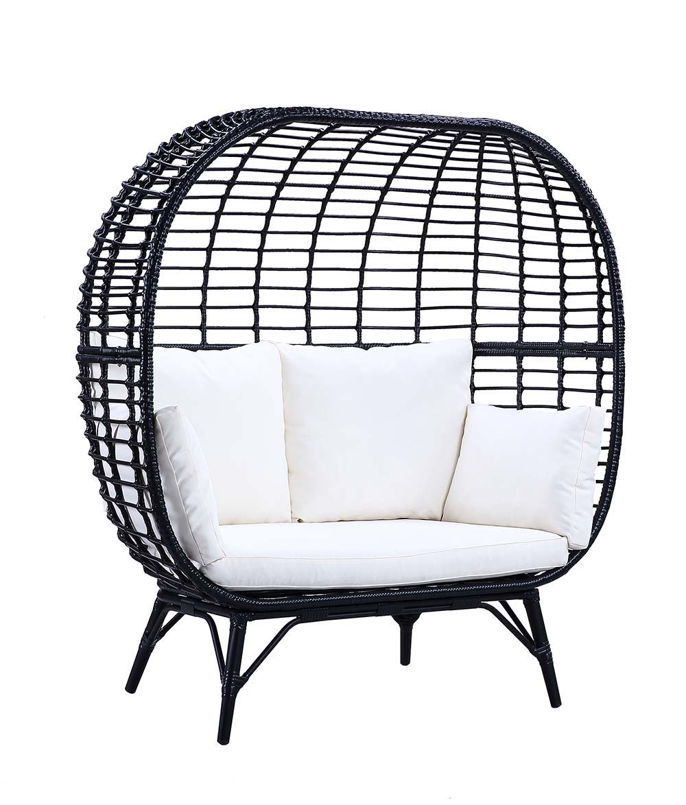 Penelope - Patio Lounge Chair - Cream Fabric & Black - Urban Living Furniture (Los Angeles, CA)