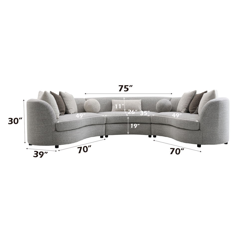 Ivria - Sectional Sofa With 9 Pillows - Gray Boucle - Urban Living Furniture (Los Angeles, CA)