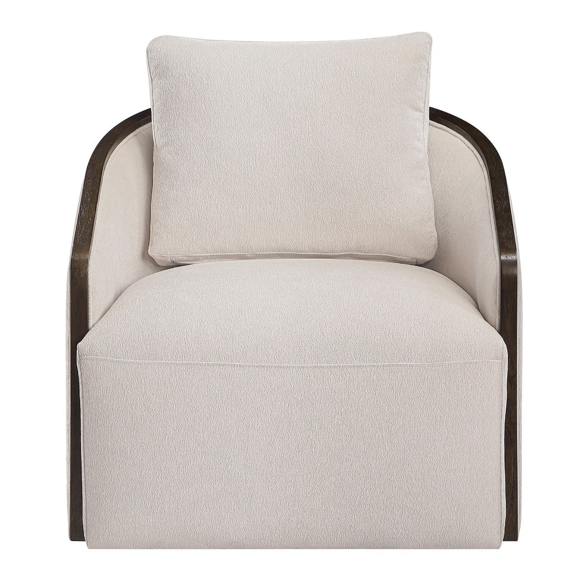 Lenora - Accent Chair With Swivel - Beige Chenille
