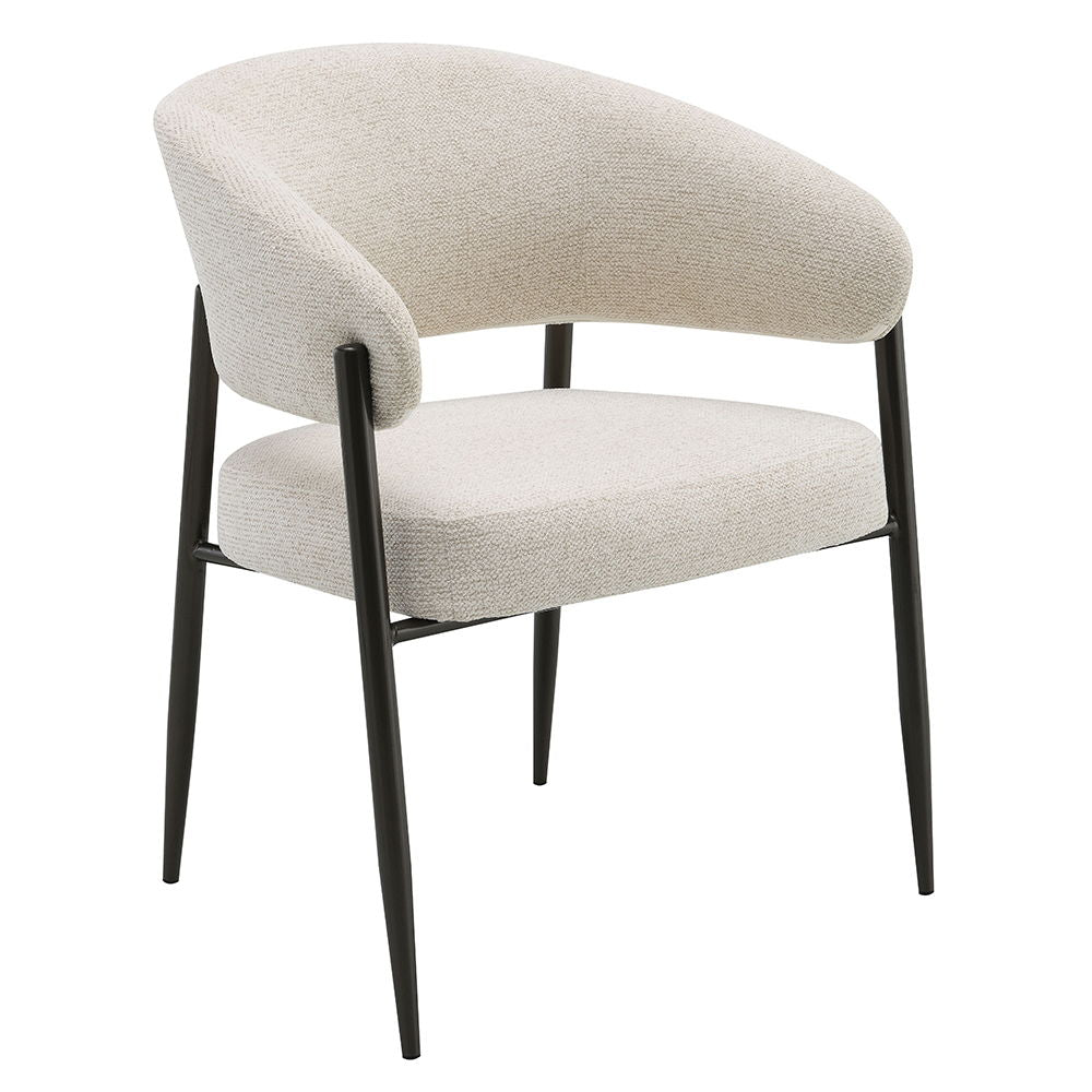 Jirina - Chenille Arm Chair With Metal Legs (Set of 2) - Beige & Black - Urban Living Furniture (Los Angeles, CA)