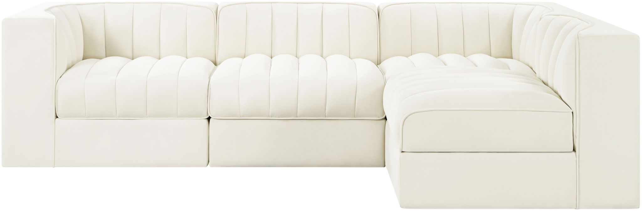 Rummi - Velvet Performance Fabric Upholstered 4 Piece Modular Sectional - Urban Living Furniture (Los Angeles, CA)