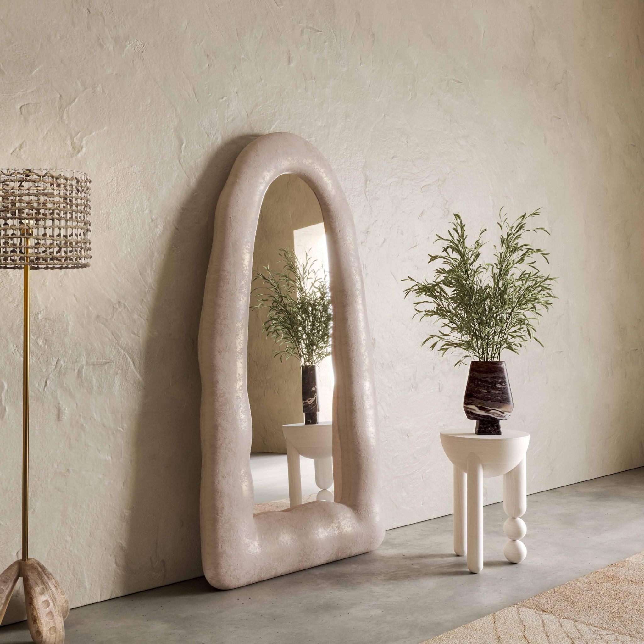 Kaia - Small Floor Mirror - Cream - Urban Living Furniture (Los Angeles, CA)