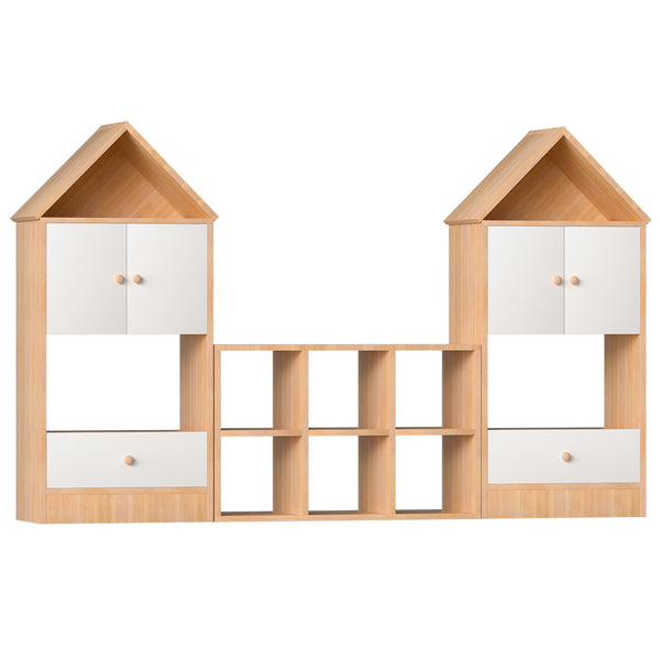 Versatile Children's Bookshelf With House Shaped Design, Multi Functional Storage For Books And Toys