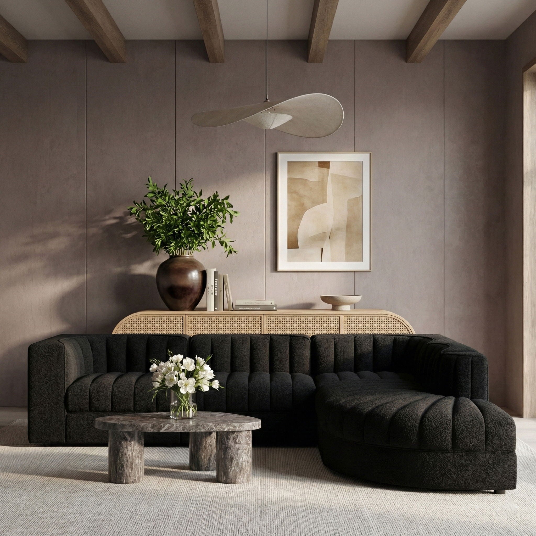 Rummi - Velvet Performance Fabric Upholstered 5 Piece Modular Sectional - Urban Living Furniture (Los Angeles, CA)