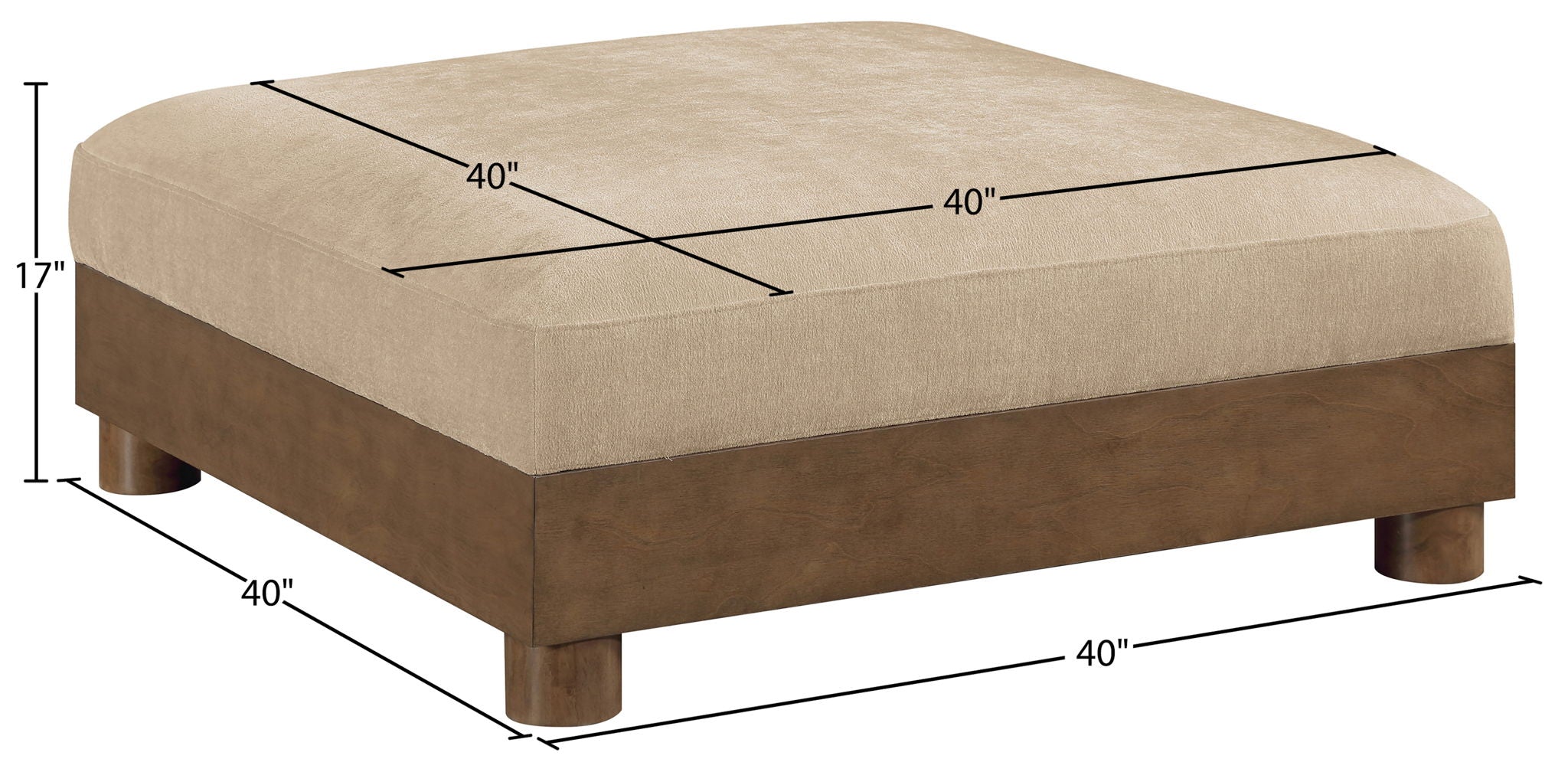 Turin - Fabric Upholstered Modular Ottoman