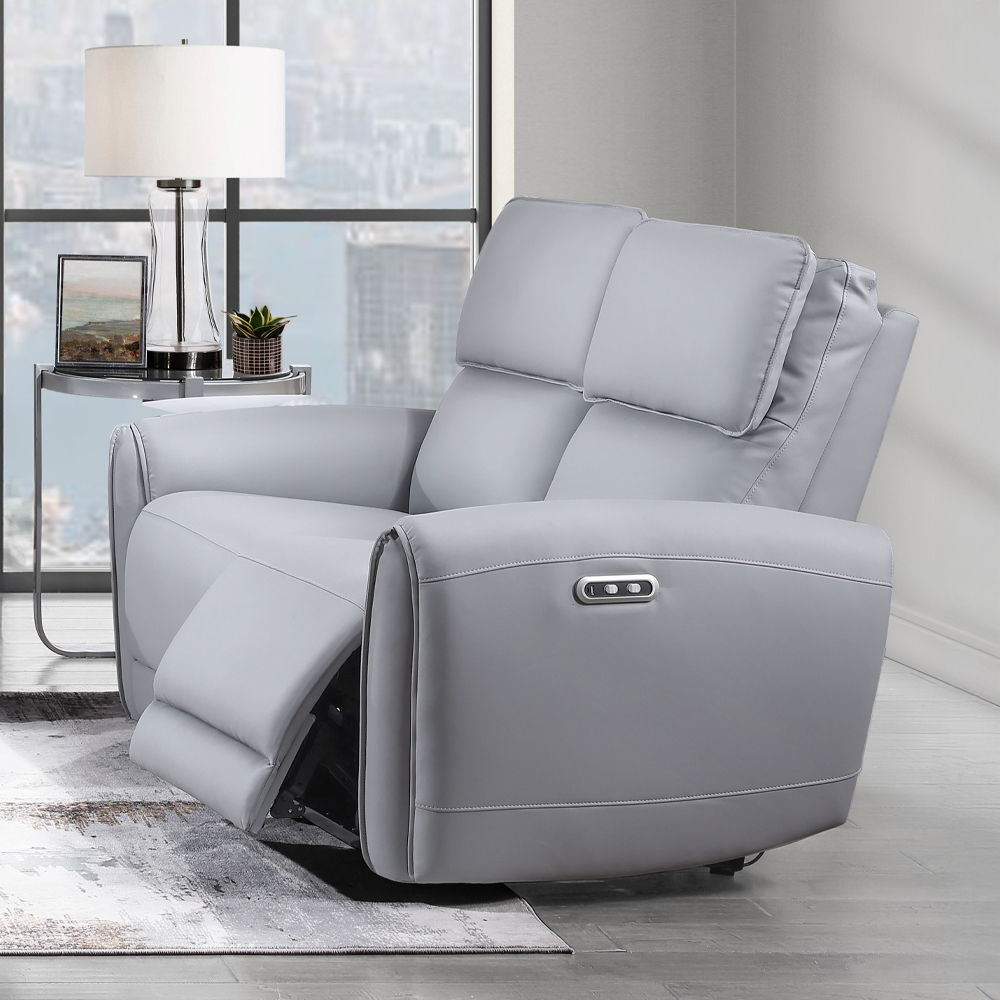 Jeromie - Power Motion Loveseat With USB Port - Gray Synthetic Leather - Urban Living Furniture (Los Angeles, CA)