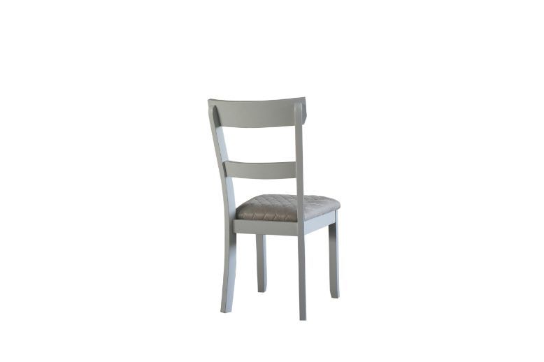 House - Marchese Side Chair (Set of 2) - Two Tone Gray Fabric & Pearl Gray Finish - Urban Living Furniture (Los Angeles, CA)