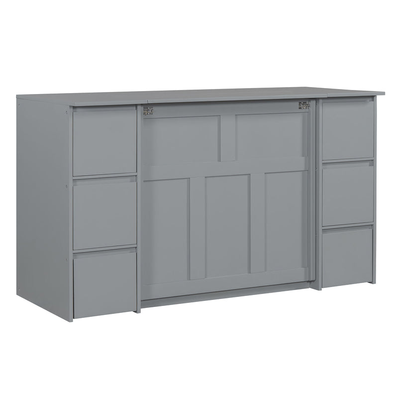 Murphy Bed With Drawers, Cabinets, And USB Ports