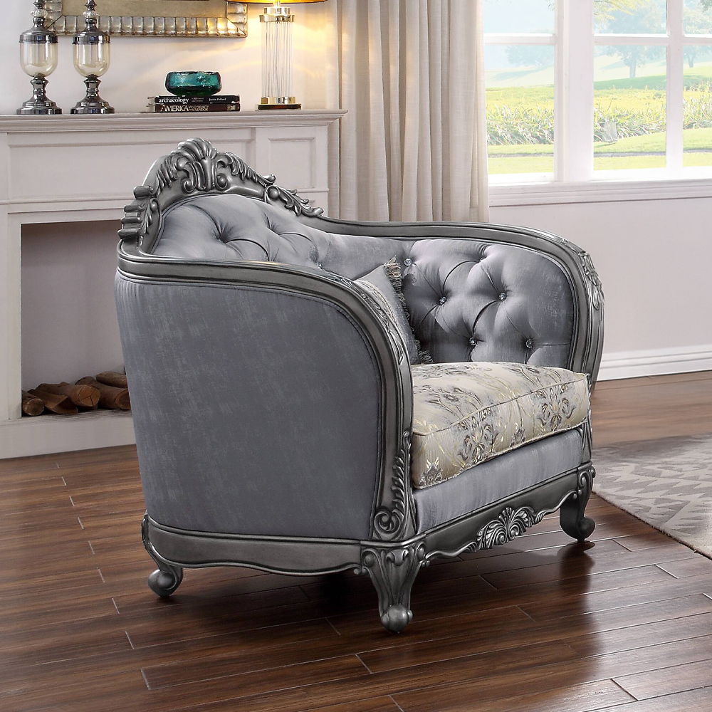 Ariadne - Chair With Pillow - Fabric & Platinum - Urban Living Furniture (Los Angeles, CA)
