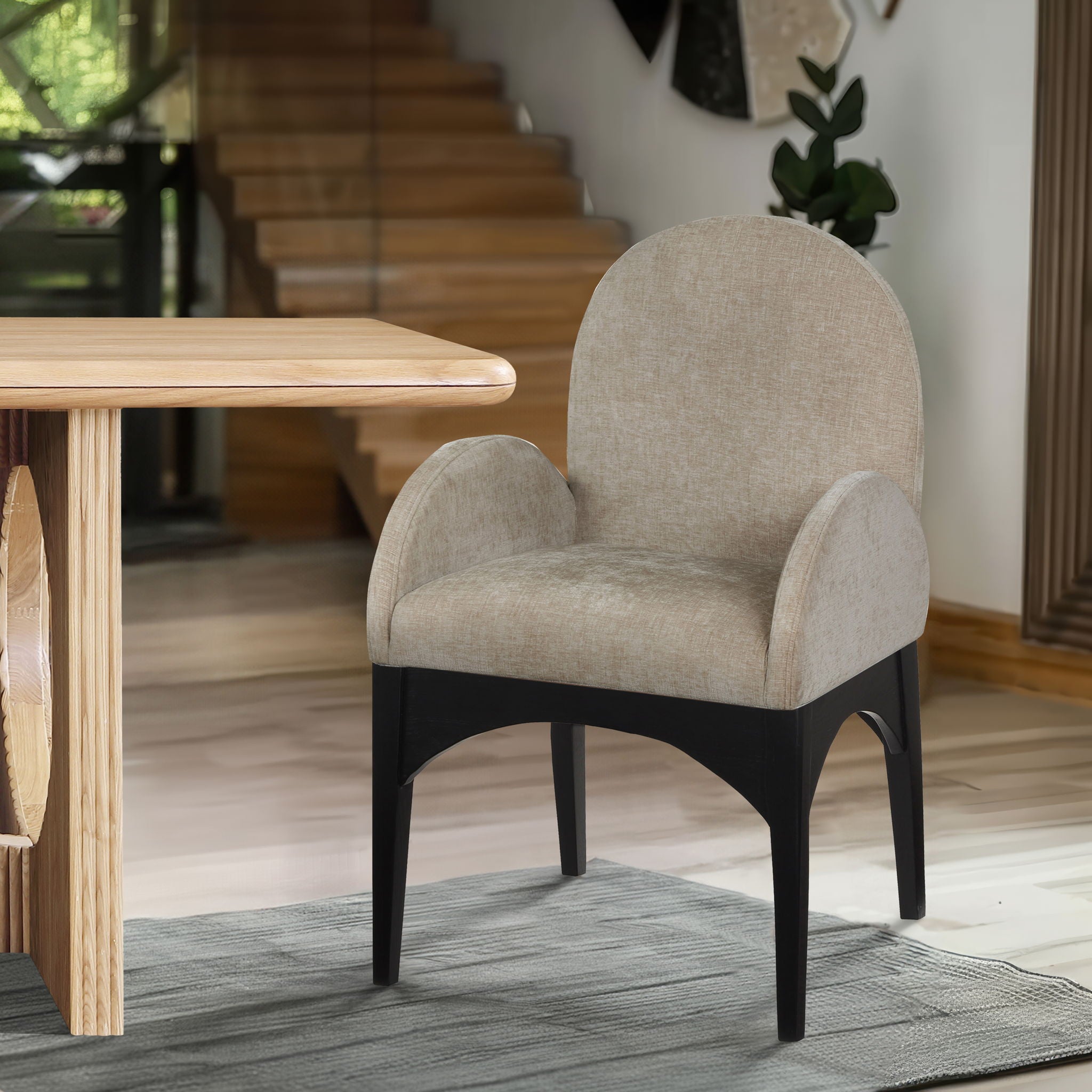Waldorf - Chenille Dining Arm Chair With Black Legs - Urban Living Furniture (Los Angeles, CA)