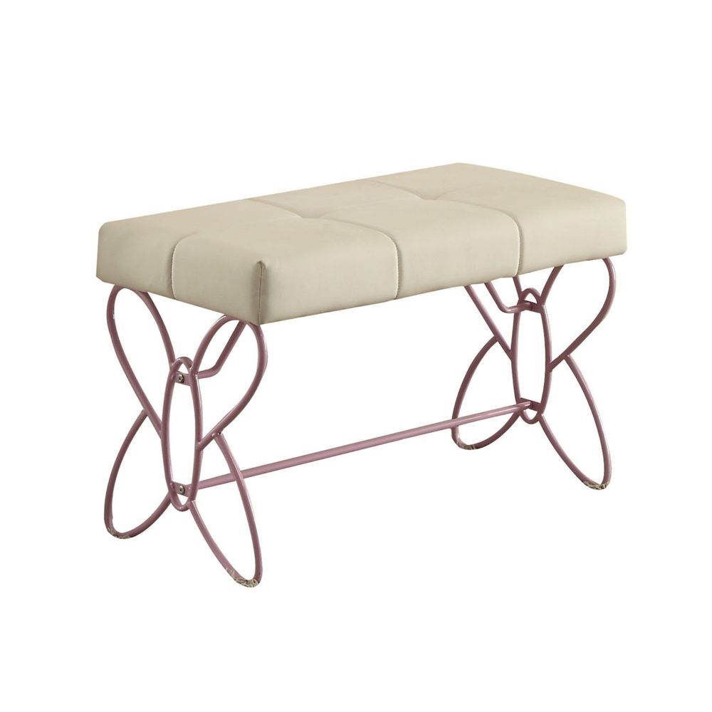 Priya II - Bench - White & Light Purple - Urban Living Furniture (Los Angeles, CA)