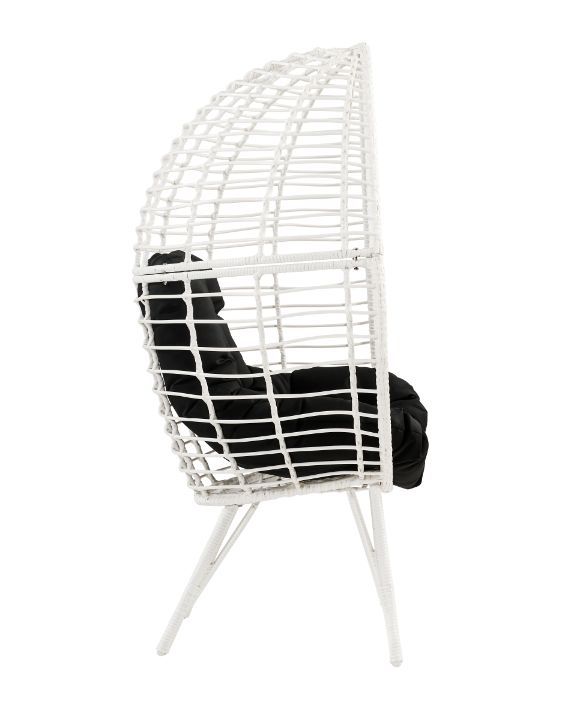 Galzed - Patio Lounge Chair - Black Fabric & White Wicker - Urban Living Furniture (Los Angeles, CA)