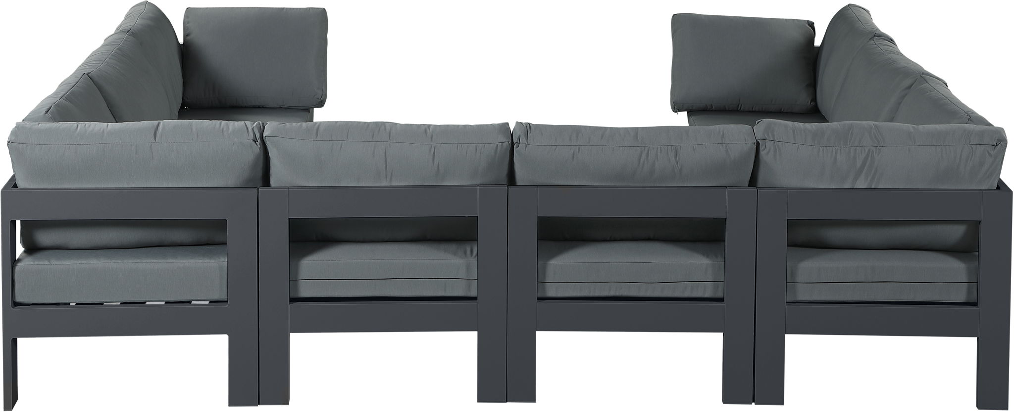 Nizuc - Outdoor Patio 8 Piece Modular Sectional With Gray Frame - Urban Living Furniture (Los Angeles, CA)