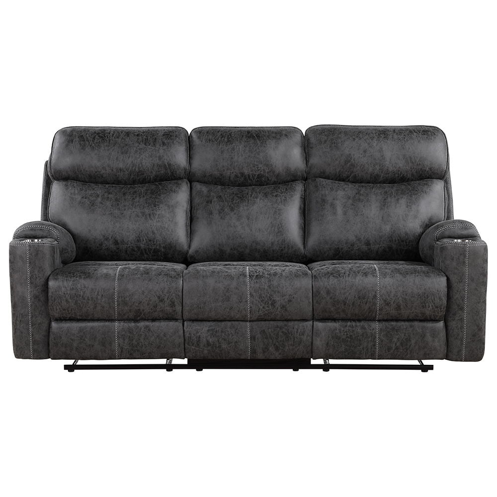 Hirah - Motion Sofa - Dark Gray Polish Microfiber - Urban Living Furniture (Los Angeles, CA)