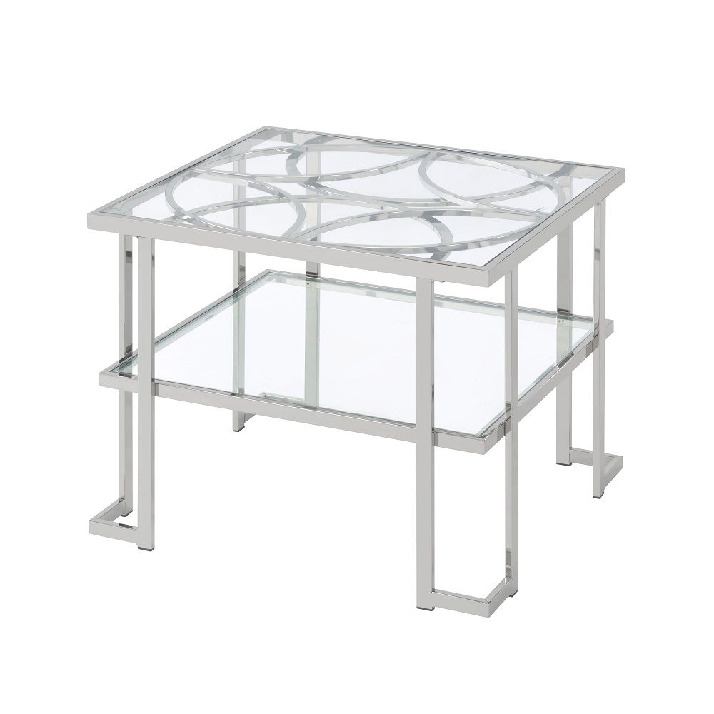 Kalan - End Table - Glass & Silver - Urban Living Furniture (Los Angeles, CA)