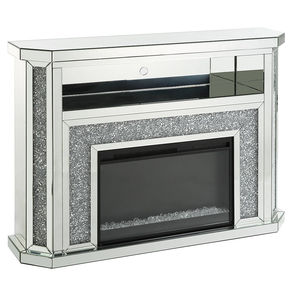 Noralie - 51" Fireplace With LED - Mirrored & Faux Diamonds - Urban Living Furniture (Los Angeles, CA)