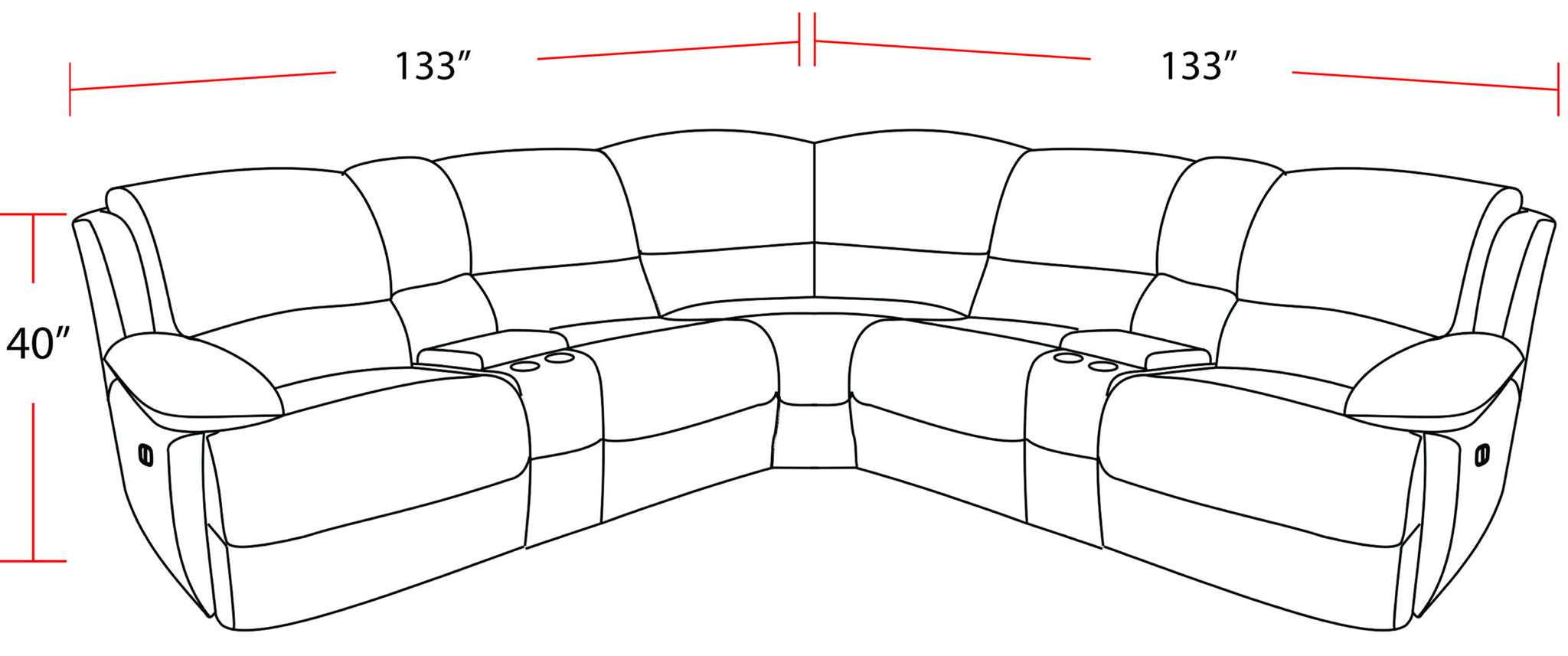 Gladiator - 6 Piece Modular Power Reclining Sectional - Urban Living Furniture (Los Angeles, CA)