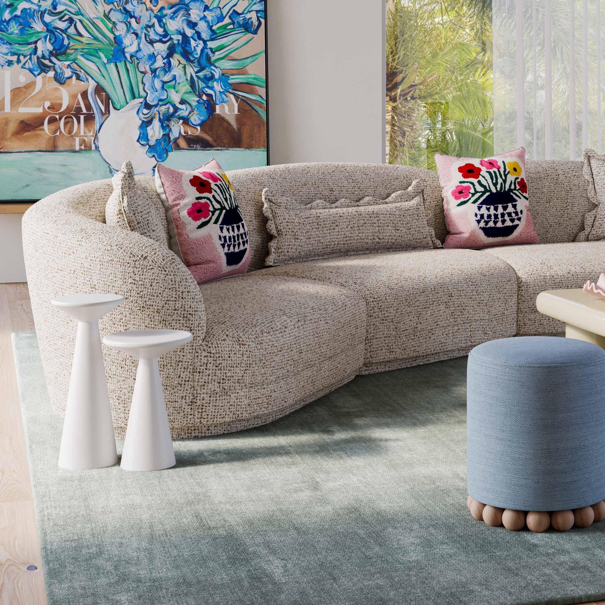 Blossom - Cotton 20" Square Accent Pillow - Tufted - Urban Living Furniture (Los Angeles, CA)