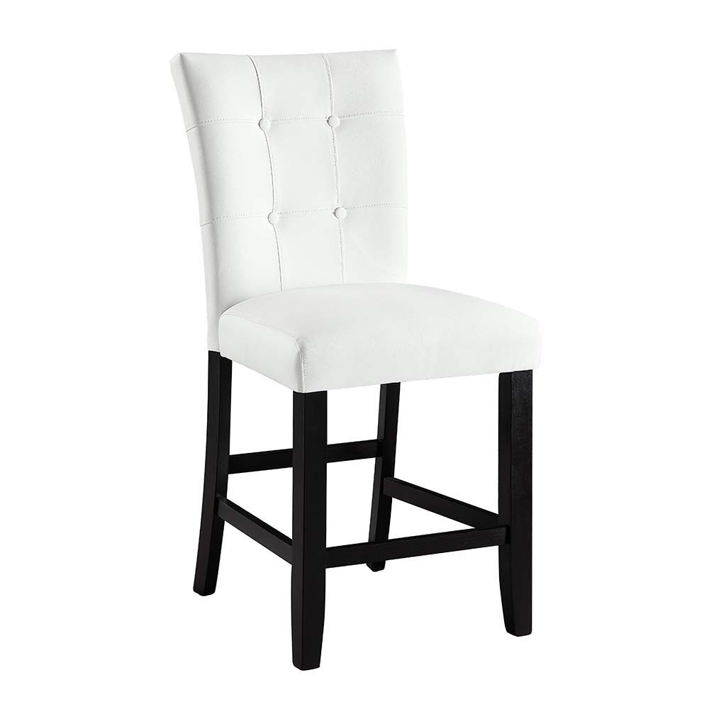 Hussein - Counter Height Chair (Set of 2) - White Synthetic Leather & Black - Urban Living Furniture (Los Angeles, CA)