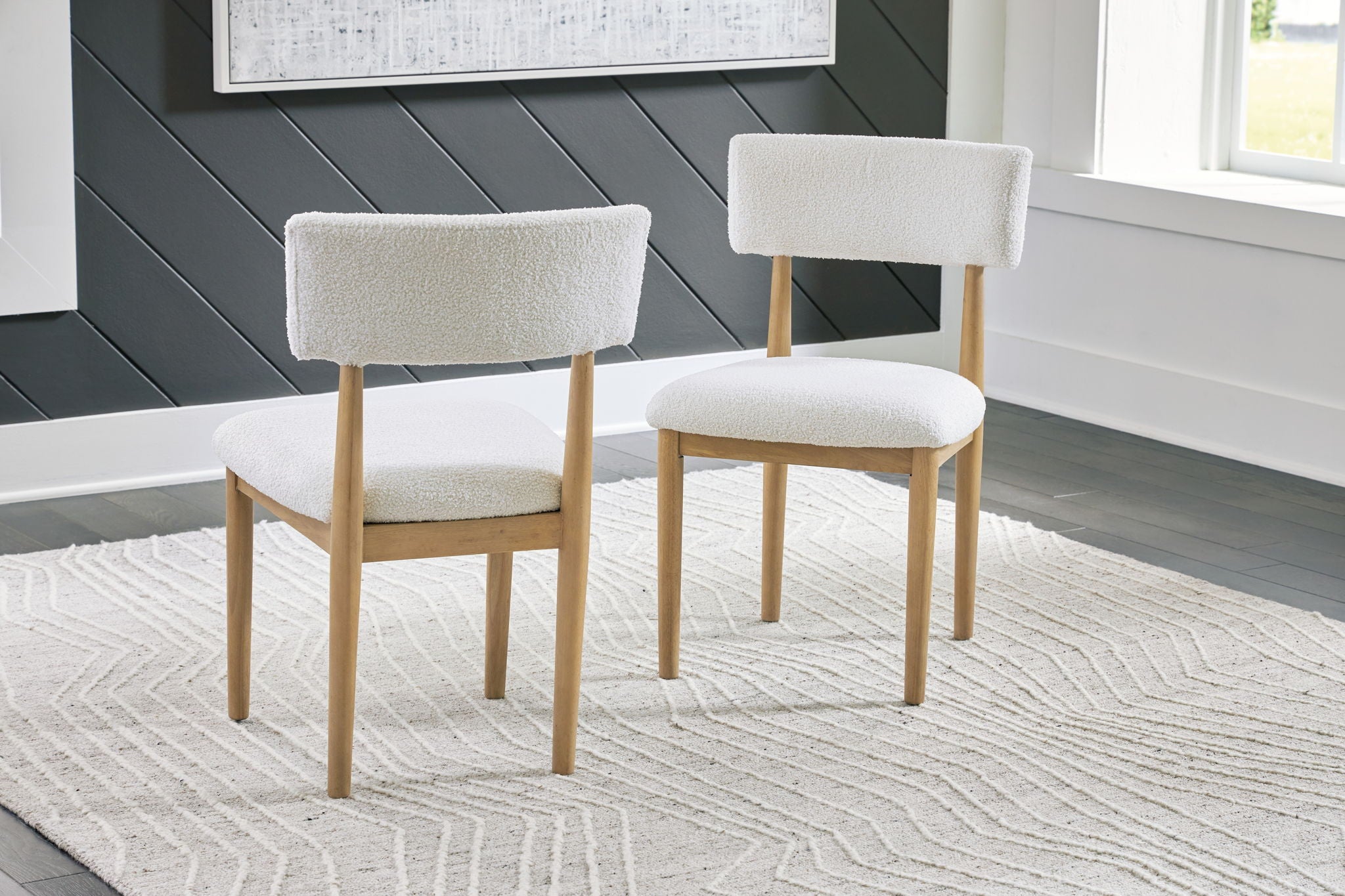 Sawdyn - White / Light Brown - Dining Upholstered Side Chair (Set of 2) - Urban Living Furniture (Los Angeles, CA)