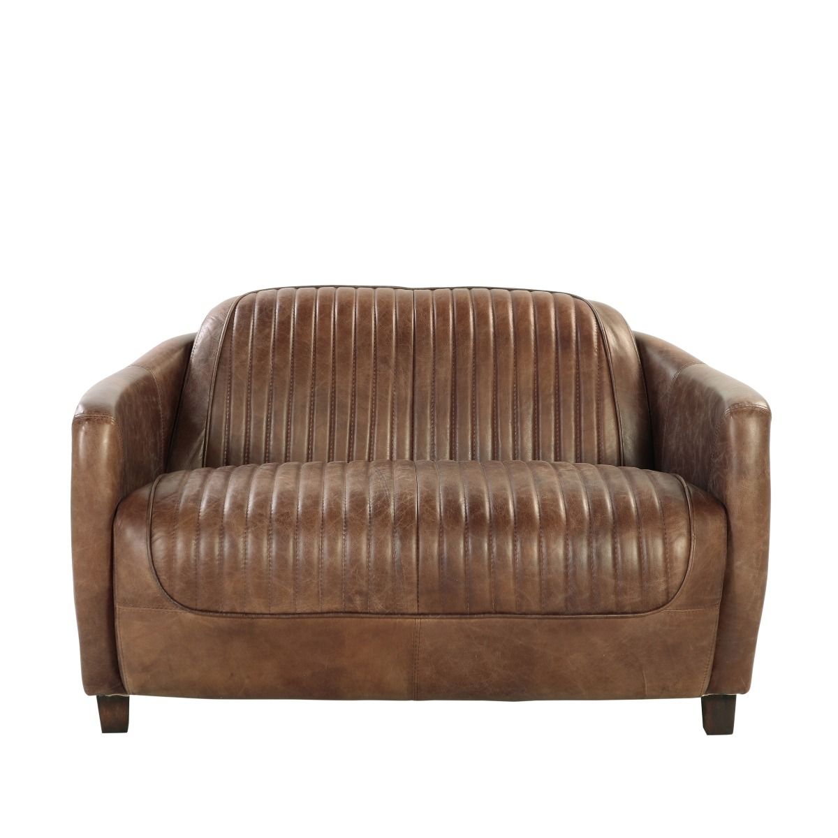 Brancaster - Loveseat - Retro Brown Top Grain Leather & Aluminum - Urban Living Furniture (Los Angeles, CA)