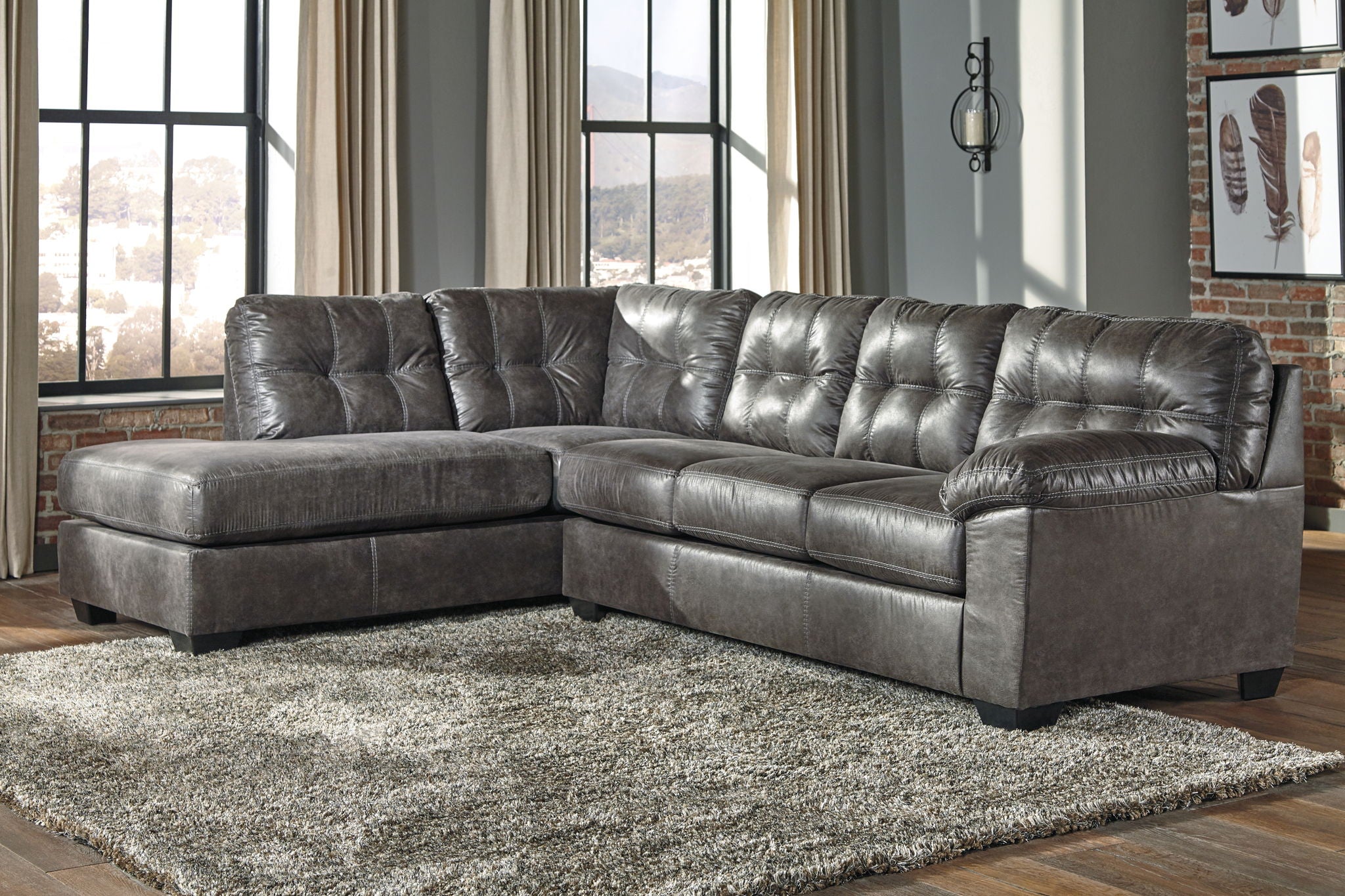 Fallston - Slate - Left Arm Facing Chaise 2 Pc Sectional - Urban Living Furniture (Los Angeles, CA)