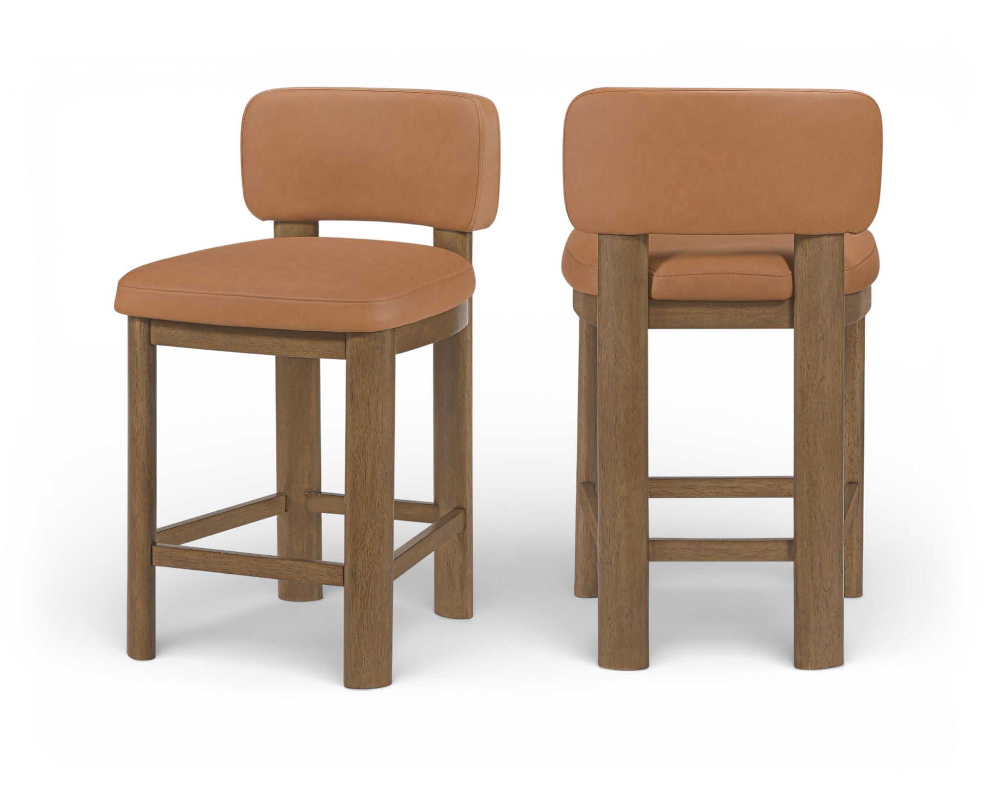 Paloma - Faux Leather Upholstered Counter Stool (Set of 2) - Brown Frame - Urban Living Furniture (Los Angeles, CA)