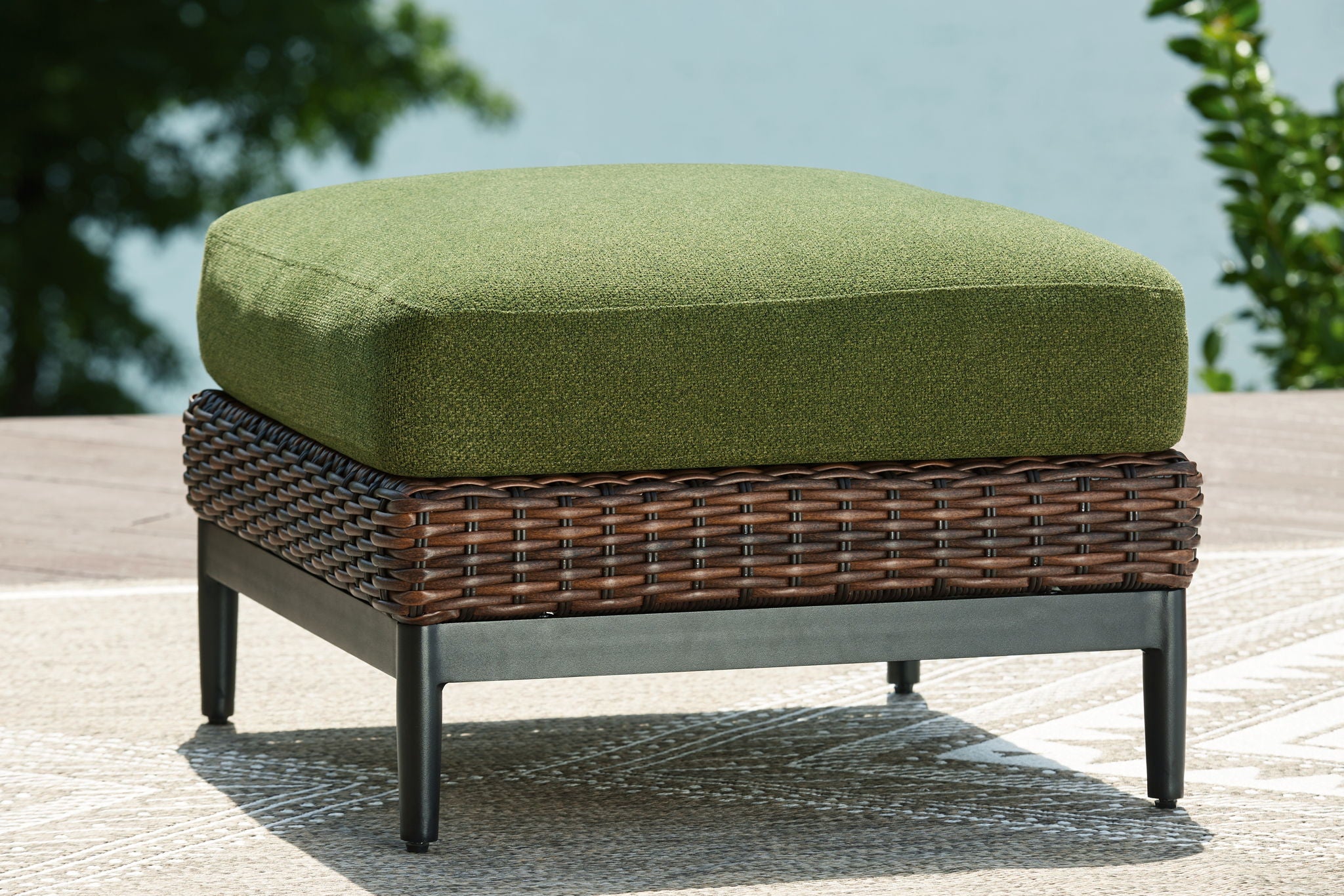 Horizon Hall - Brown / Green - Ottoman With Cushion - Urban Living Furniture (Los Angeles, CA)