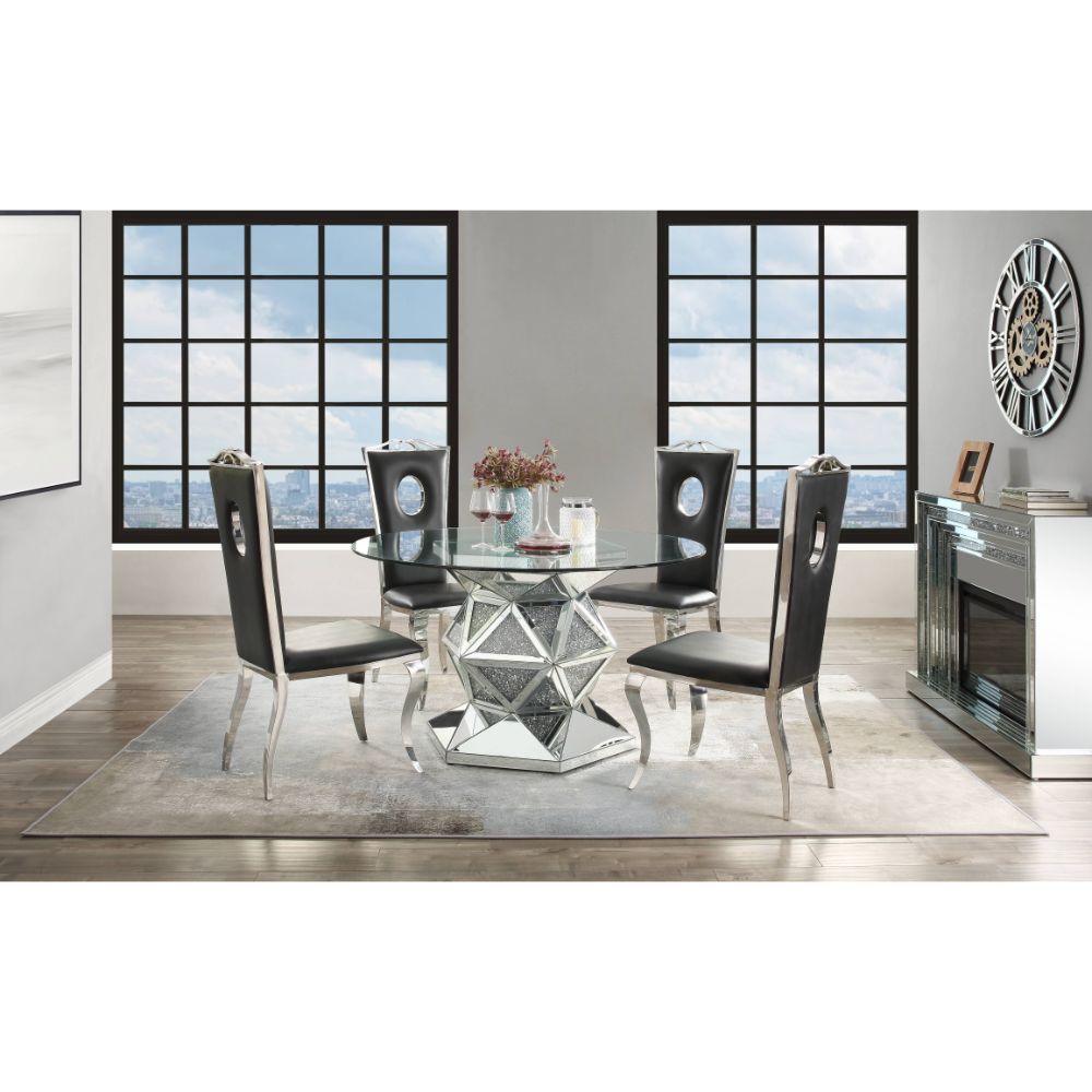 Noralie - Dining Table - Mirrored & Faux Diamonds - 30" - Urban Living Furniture (Los Angeles, CA)