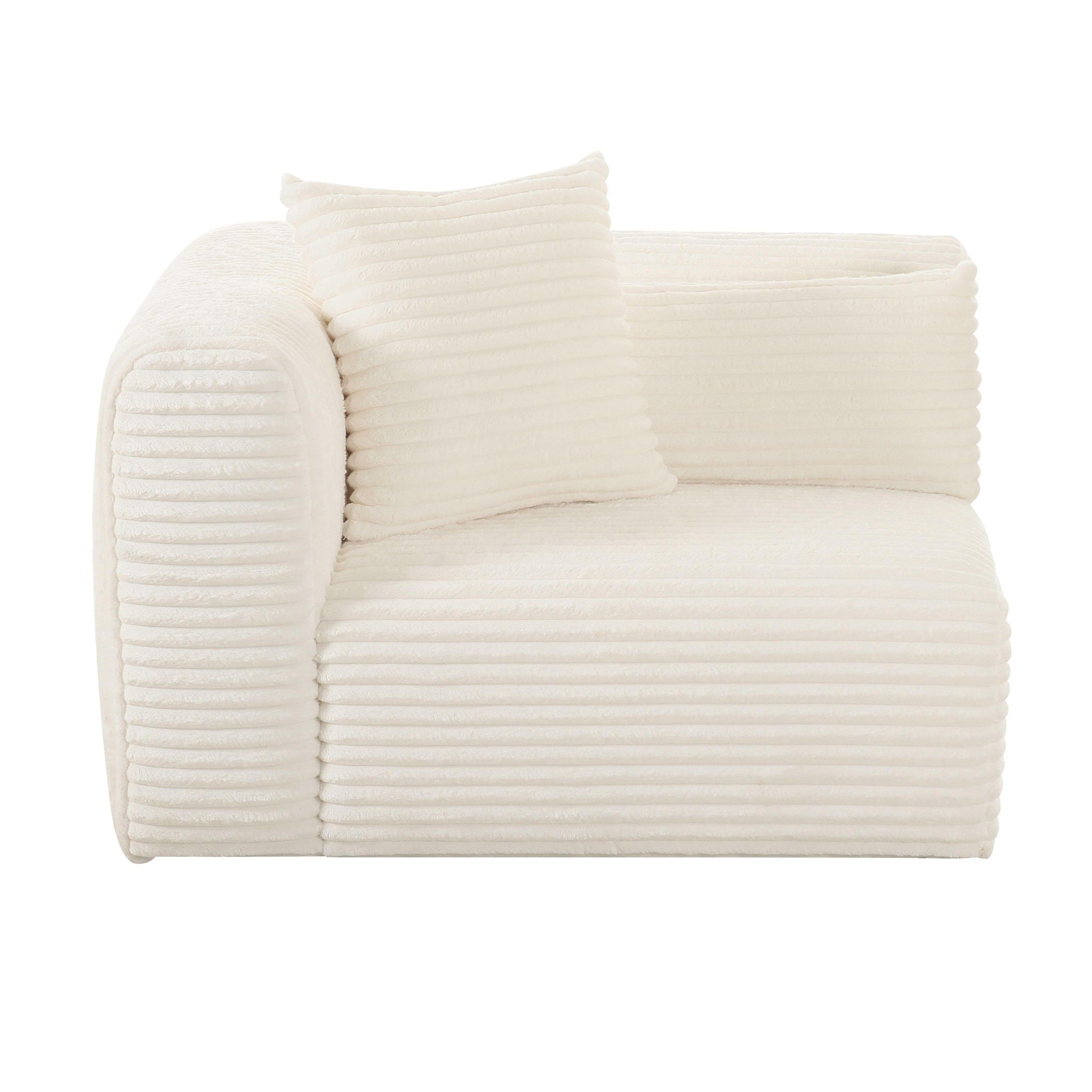 Tarra - Fluffy Oversized Corduroy Modular Corner Chair - Urban Living Furniture (Los Angeles, CA)