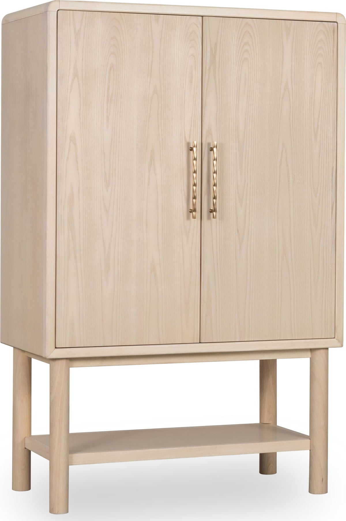 Zinnia - Two Door Ash Wood Bar Cabinet - White Sand