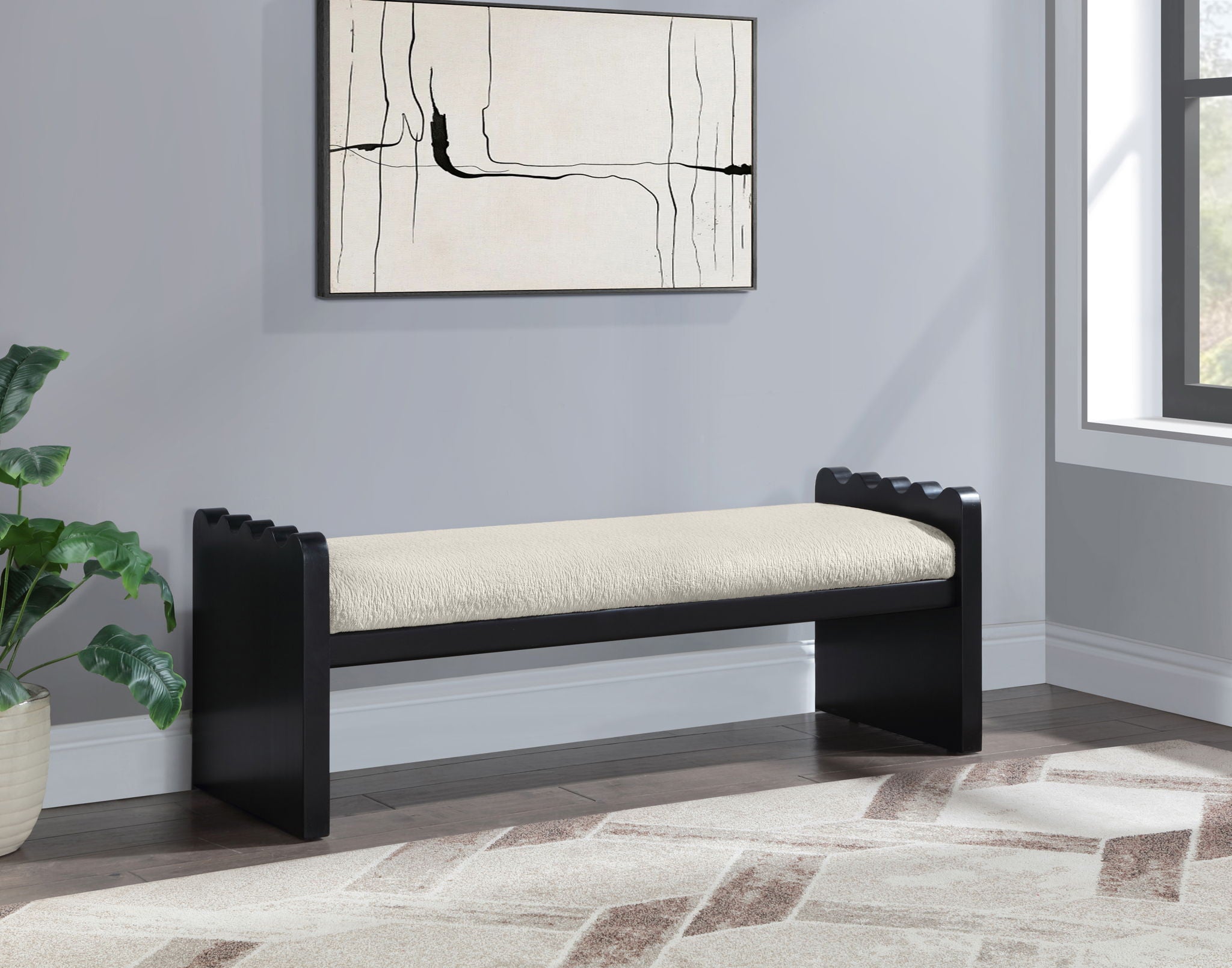 Sonia - Bench With Black Base - Urban Living Furniture (Los Angeles, CA)