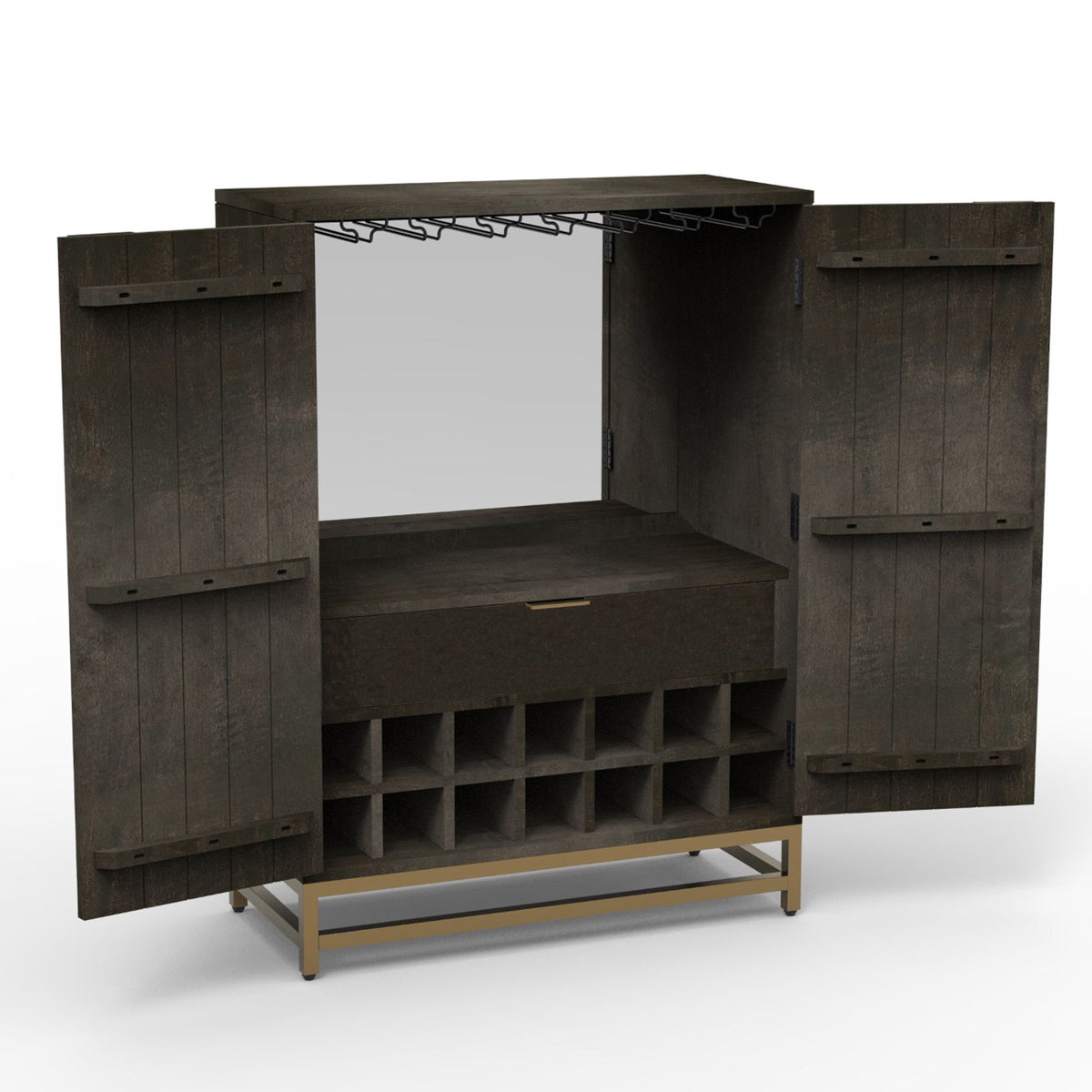 Madira - 35" Bar Cabinet - Two Tone Brown