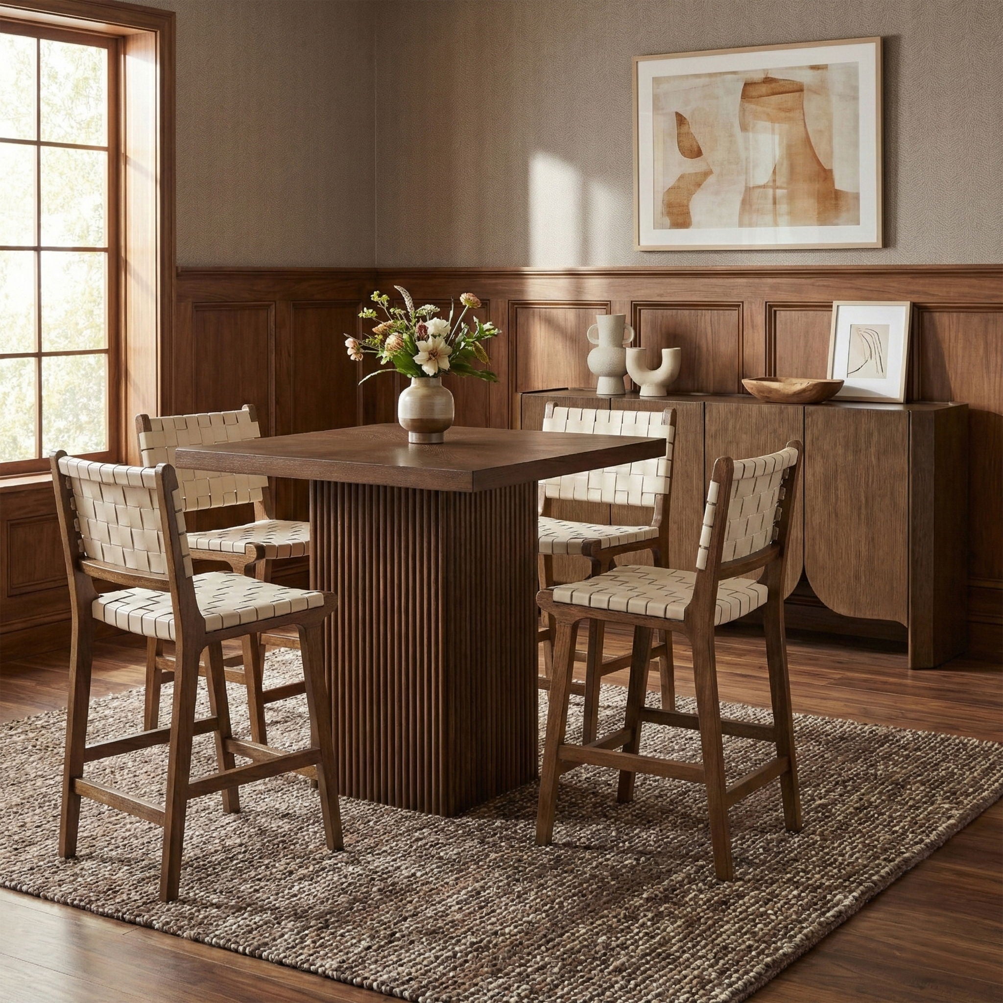 Entwine - Vegan Leather Upholstered Counter Stool - Painted Brown - Urban Living Furniture (Los Angeles, CA)