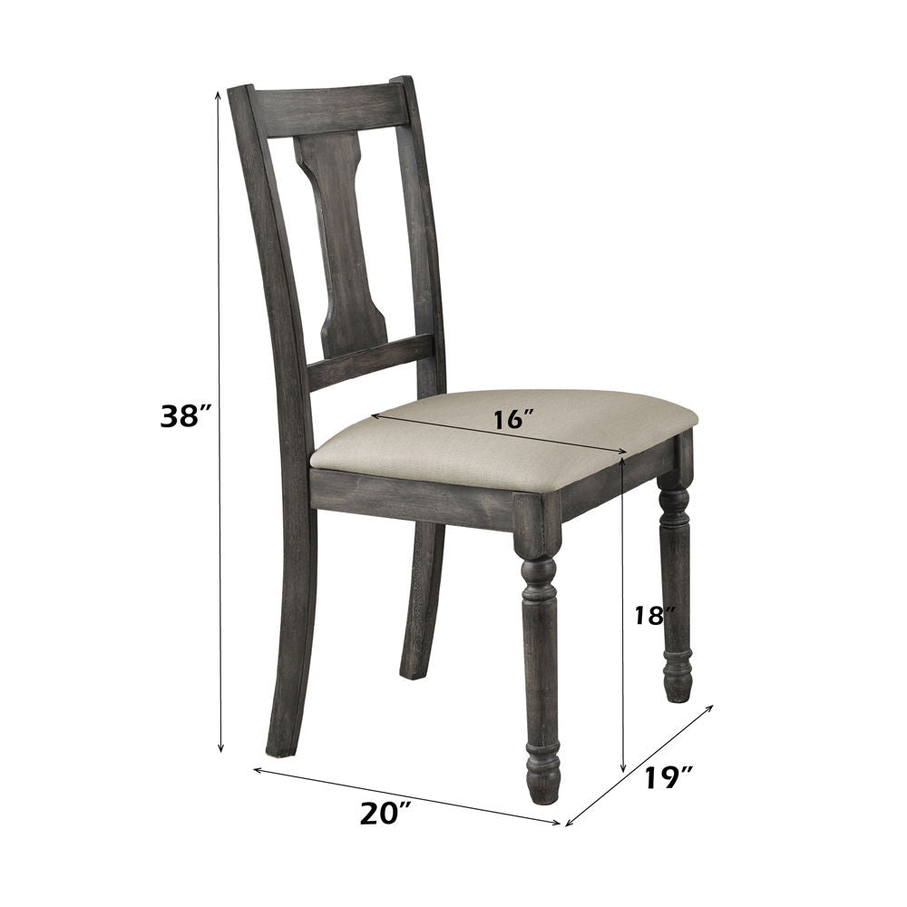 Wallace - Side Chair (Set of 2) - Tan Linen & Weathered Gray - Urban Living Furniture (Los Angeles, CA)