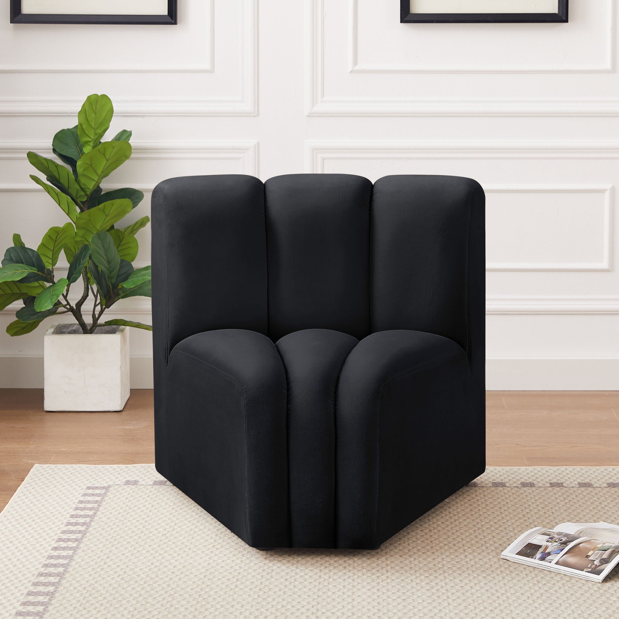 Arc - Velvet Curved Corner Chair - Urban Living Furniture (Los Angeles, CA)