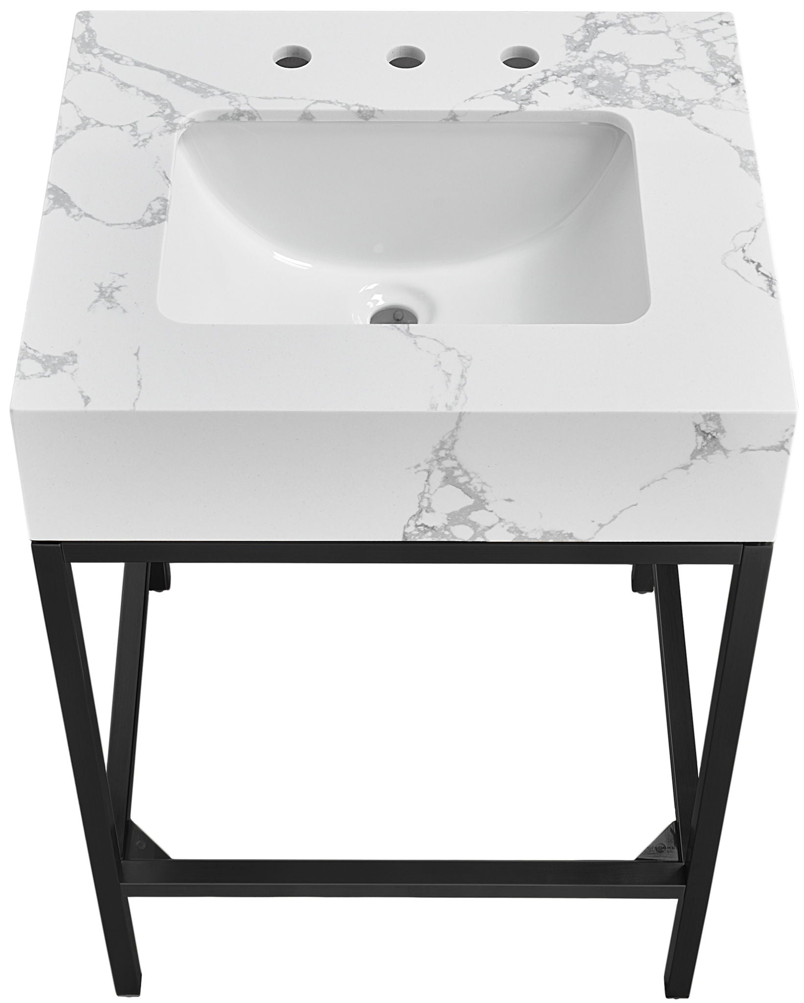 Marmo - Engineered Marble Bathroom Vanity With Black Base