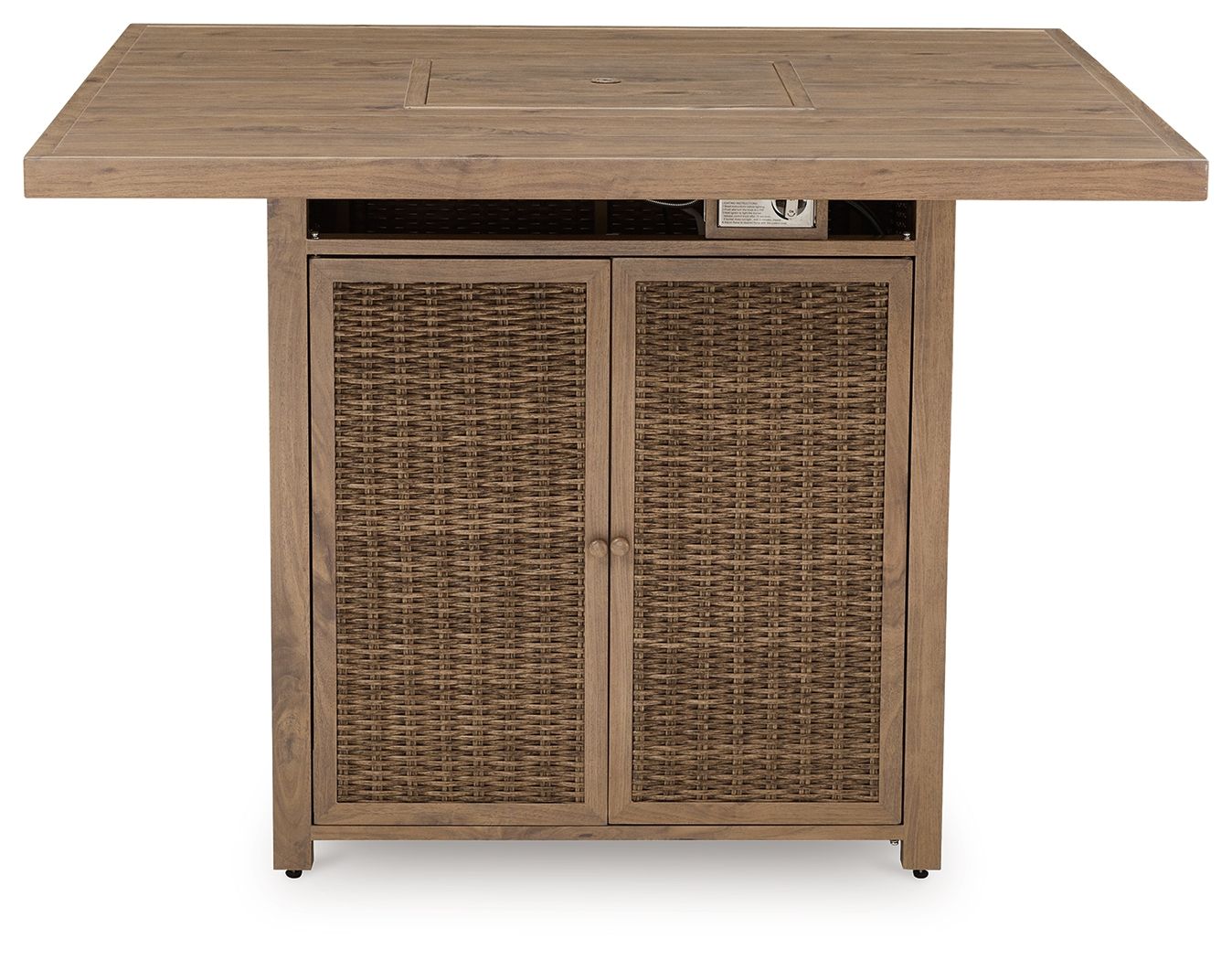 Walton Bridge - Driftwood - Square Bar Table W/Fire Pit - Urban Living Furniture (Los Angeles, CA)