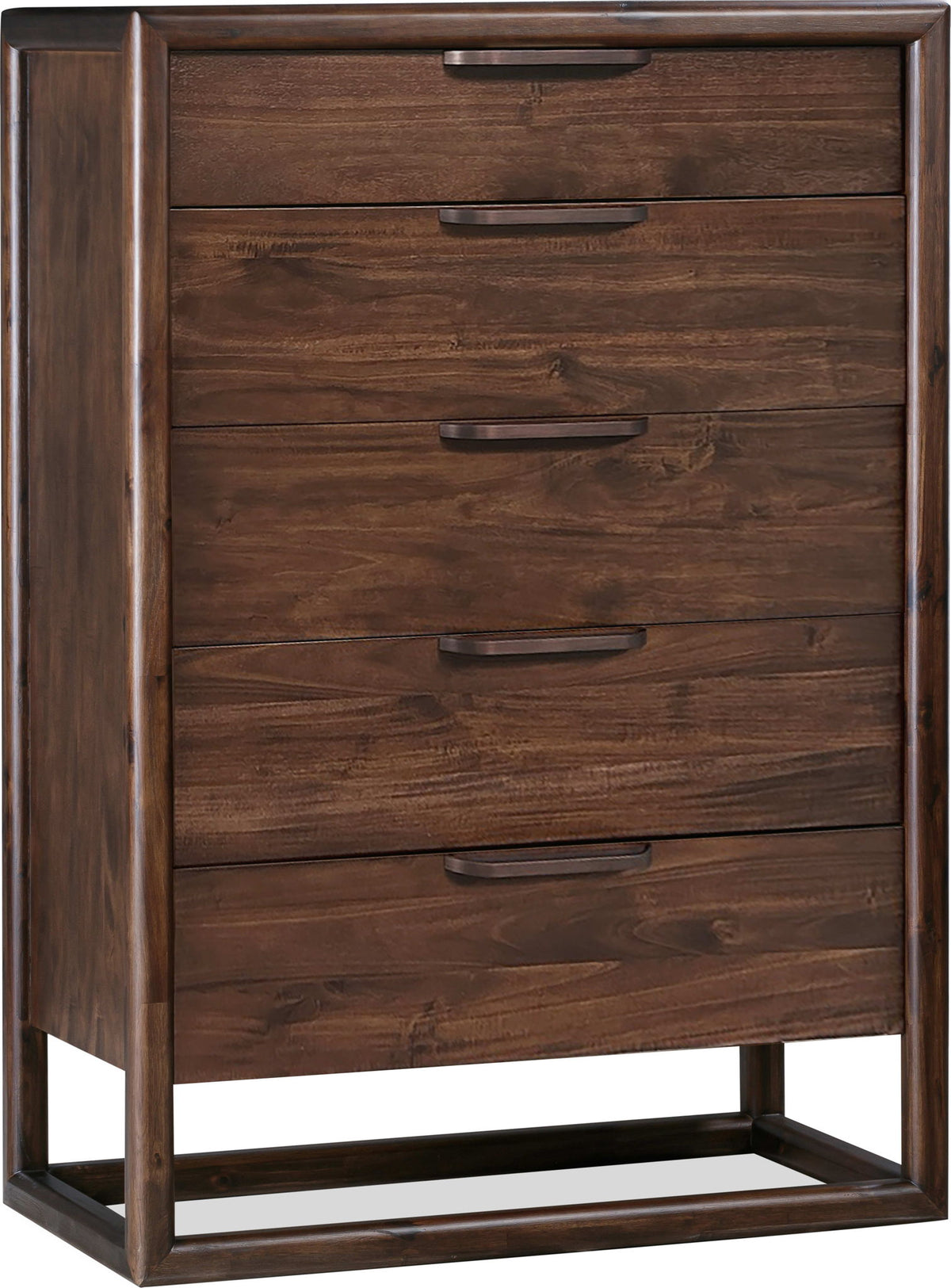 Sol - Five Drawer Acacia Wood Chest - Brown Spice