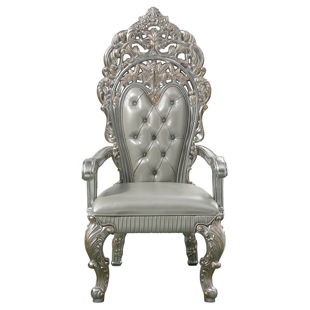 Sandoval - Arm Chair (Set of 2) - Beige Synthetic Leather & Champagne - Urban Living Furniture (Los Angeles, CA)
