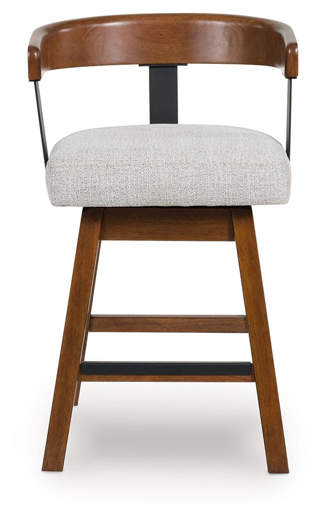 Ralene - Medium Brown - Upholstered Swivel Barstool (Set of 2) - Urban Living Furniture (Los Angeles, CA)