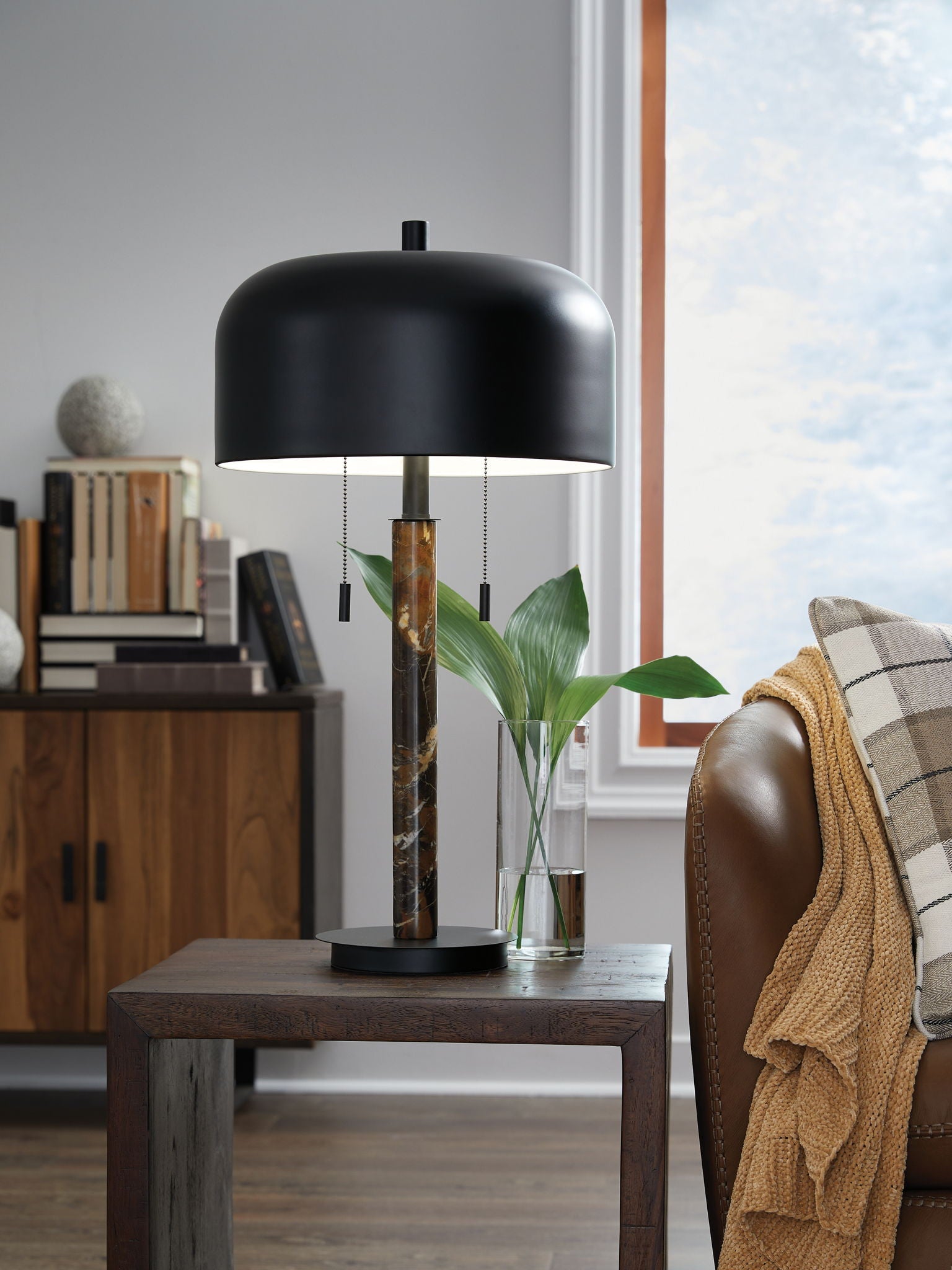 Alanbert - Brown / Black - Metal Table Lamp - Urban Living Furniture (Los Angeles, CA)