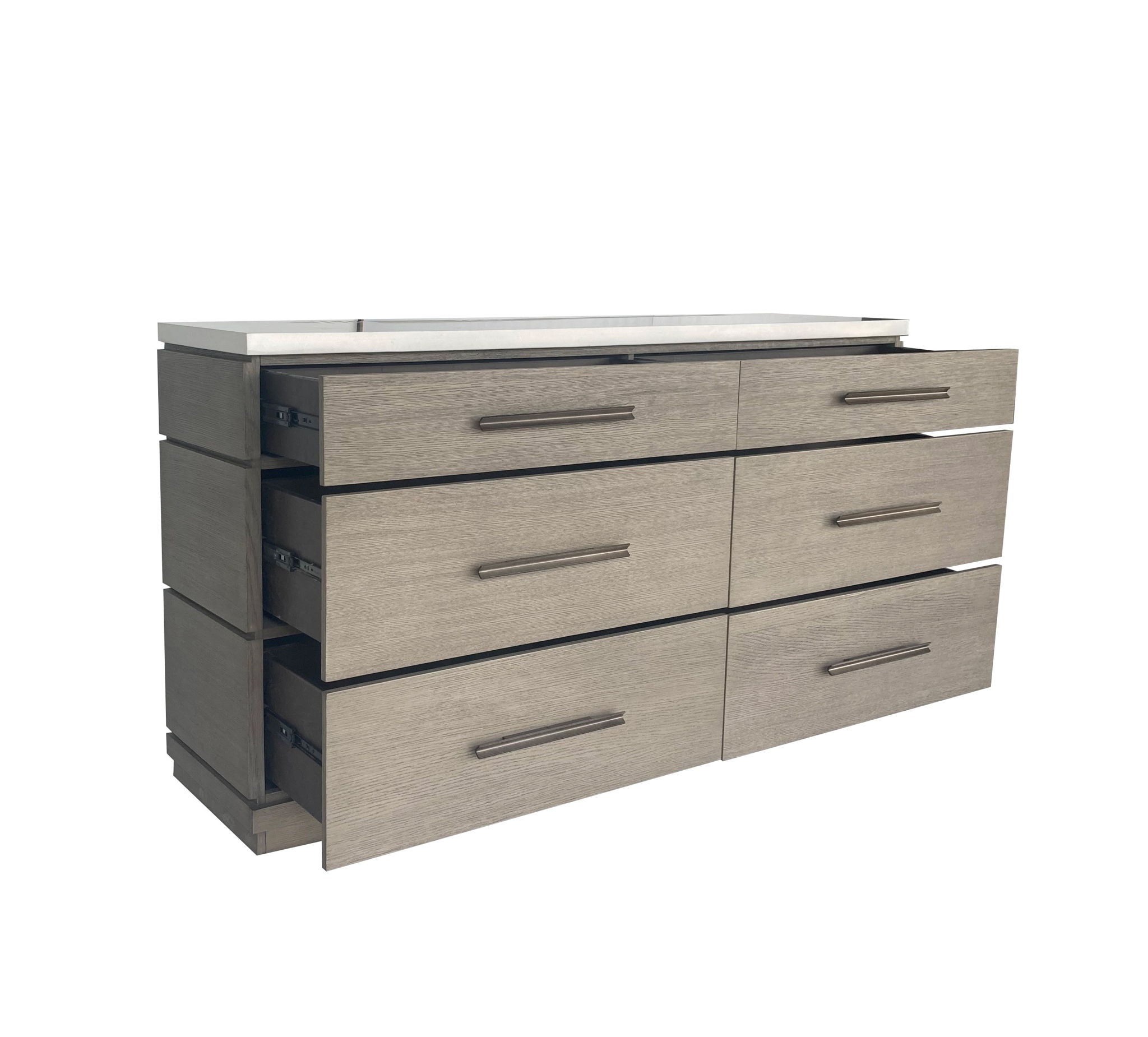 Pure Modern Bedroom - 6 Drawer Dresser And Mirror - Moonstone - Urban Living Furniture (Los Angeles, CA)