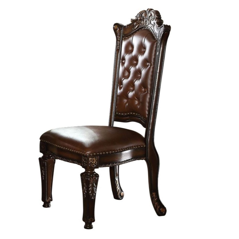 Vendome - Side Chair (Set of 2 )- PU & Cherry - 48" - Urban Living Furniture (Los Angeles, CA)